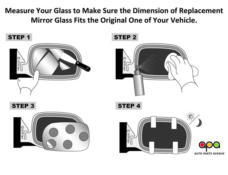 Apa Replacement Mirror Glass Non-heated W O Backing Plate For 2005-2009 Lacrosse Allure Passenger Right Side 19179073 Gm1323143