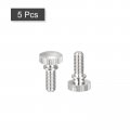 Uxcell Knurled Thumb Screws M5x12mm Brass Shoulder Bolts Grip Knobs Fasteners Nickel Plated 5pcs