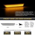 For 2010-2014 Ford Mustang 4-piece Amber Red Led Front Rear Bumper Fender Corner Side Marker Light Parking Drl Lamp Driver