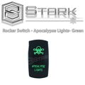 Apocalypse Lights Green 5 Pin Dpst Rocker Switch 12v 20a On Off Toggle Ip66 Waterproof Laser Etched For Cars Trucks Boats And 