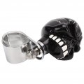 Qiilu Steering Wheel Suicide Spinner Knob Skull Shape Universal Power Handle For Cars Trucks Tractors Boats Black