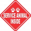 Stickertalk Service Animal Inside Vinyl Sticker 7 Inches By