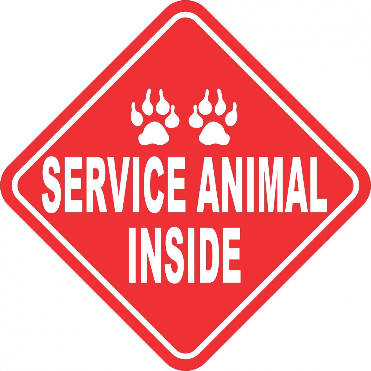 Stickertalk Service Animal Inside Vinyl Sticker 7 Inches By