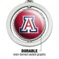 Graphics More University Of Arizona Wildcats Keychain Spinning Round Chrome Plated Metal