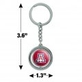Graphics More University Of Arizona Wildcats Keychain Spinning Round Chrome Plated Metal
