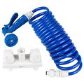 Dura Faucet Df-sa186-wt Rv Exterior Quick Connect Spray W Coil Hose Multi Nozzle White Blue 