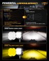Auxbeam Led Fog Lights Amber 3 Inch 80w X-pro Series 9600lm Pods Wide Range Flood 120a Broad Reflector Yellow White Covers
