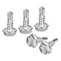 25pcs 10 X 1 2 Self Drilling Screws 410 Stainless Steel Tapping For Metal Hex Washer Head Sheet 