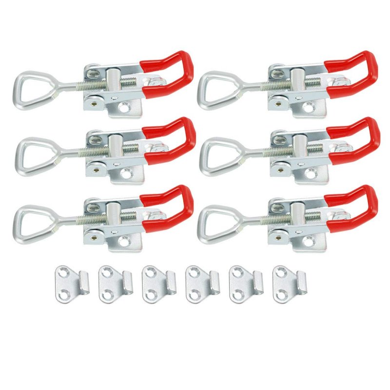 6 Pcs Pull Latch Metal Adjustable Door Cabinet Box Case Toggle Hasps 396 Lbs Capacity