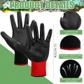 100 Pairs Pu Coated Safety Work Gloves Seamless Knit Utility For Men And Women 9 06 In Gardening Construction Landscaping Red