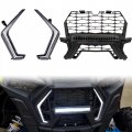 Front Led Signature Accent Fang Lights Mesh Grill With Light Bar Kit For Polaris Rzr Xp 1000 4 1000 Turbo 2019-2021 Accessories 