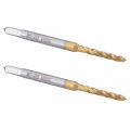 Burkit 2pcs M2 X 0 4 Spiral Flute Tap Hss Titanium Coated Plug Threading 