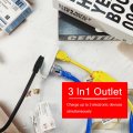 Ep Low Profile 10 Ft Flat Plug Extension Cord 16 Awg 3 Prong Grounded Cable With Outlets Perfect For Indoor Use White Ul Listed 