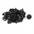 Black 7mm Hole Plastic Rivets Fastener Car Bumper Push Clips 21mm Long 25 Pcs 