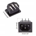 Uxcell C14 Panel Mount Plug Adapter Ac 250v 10a 3 Pins Iec Inlet Module Power Connector Socket Right Angle Pack Of 5