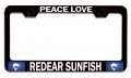 Peace Love Redear Sunfish Fishing Black Metal License Plate Frame Heavy Duty Stainless Steel Tag Holder For Us And Canada 