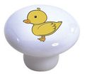Set Of 2 Duckling Yellow Duck Ceramic Cabinet Drawer Pull Knobs 