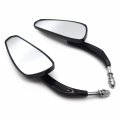 Gloss Black Flash Lighting Grooved Stem Motorcycle Mirrors For 1982 To 2020 H D Softail 8mm Threaded Mt400-014