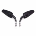 Gloss Black Flash Lighting Grooved Stem Motorcycle Mirrors For 1982 To 2020 H D Softail 8mm Threaded Mt400-014