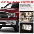 Auto Dynasty Front Bumper Driving Fog Light Lamps With Switch And Bezels Compatible Dodge Ram 1500 2500 3500 2009-2018 Driver