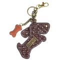 Dachshund Wiener Dog With Bone Purse Charm And Keychain Pu Leather Animal Design Key Fob 7 In Length Brown 