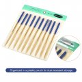 Uxcell Diamond Needle File Set 5mm X 180mm Square Files Titanium Coated Tools For Metal Wood Stone Glass 10pcs