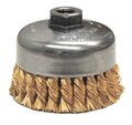 Weiler 12776 4 Single Row Knot Wire Cup Brush 0 020 Bronze Fill 5 8 -11 Unc Nut 