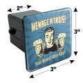 Menage A Trois Threesome Two Beers One Guy Funny Humor Retro Tow Trailer Hitch Cover Plug Insert