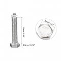 Uxcell M5x25mm Hex Bolts 304 Stainless Steel Hexagon Screw Bolt 50pcs