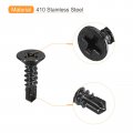 Uxcell 6 X 1 2 Sheet Metal Screws 100pcs Black Oxide 410 Stainless Steel Flat Head Phillips Drive Self Drilling