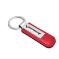 Dodge Viper Red Pu Leather Strap Silver Metal Bar Key Chain Official Licensed Modern Style Accessory 3 75 In X 1