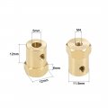 Uxcell Hex Coupler 5mm Bore Motor Brass Shaft Coupling Connector For Car Wheels Tires 4pcs