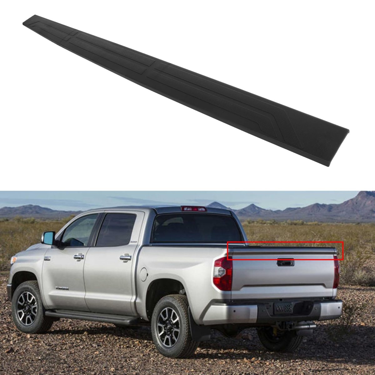 Tailgate Molding Cap Protector Rear For Toyota Tundra 2014 2018 Black Textured Abs Plastic Top Cover Replacement