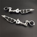 Xkh Group Motorcycle Chrome Short Angled Adjustable Peg Mounting Kit Stiletto Shape Footrest Foot Pegs For V-star Roadstar