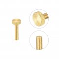 Uxcell Knurled Thumb Screws M5x25mm Flat Brass Bolts Grip Knobs Fasteners For Pc Electronic Mechanical 10pcs