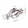 Uxcell Wall Ceiling Mount Pipe Supports 304 Stainless Steel Adjustable Bracket Clamp For 54-57mm 2pcs
