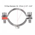 Uxcell Wall Ceiling Mount Pipe Supports 304 Stainless Steel Adjustable Bracket Clamp For 54-57mm 2pcs