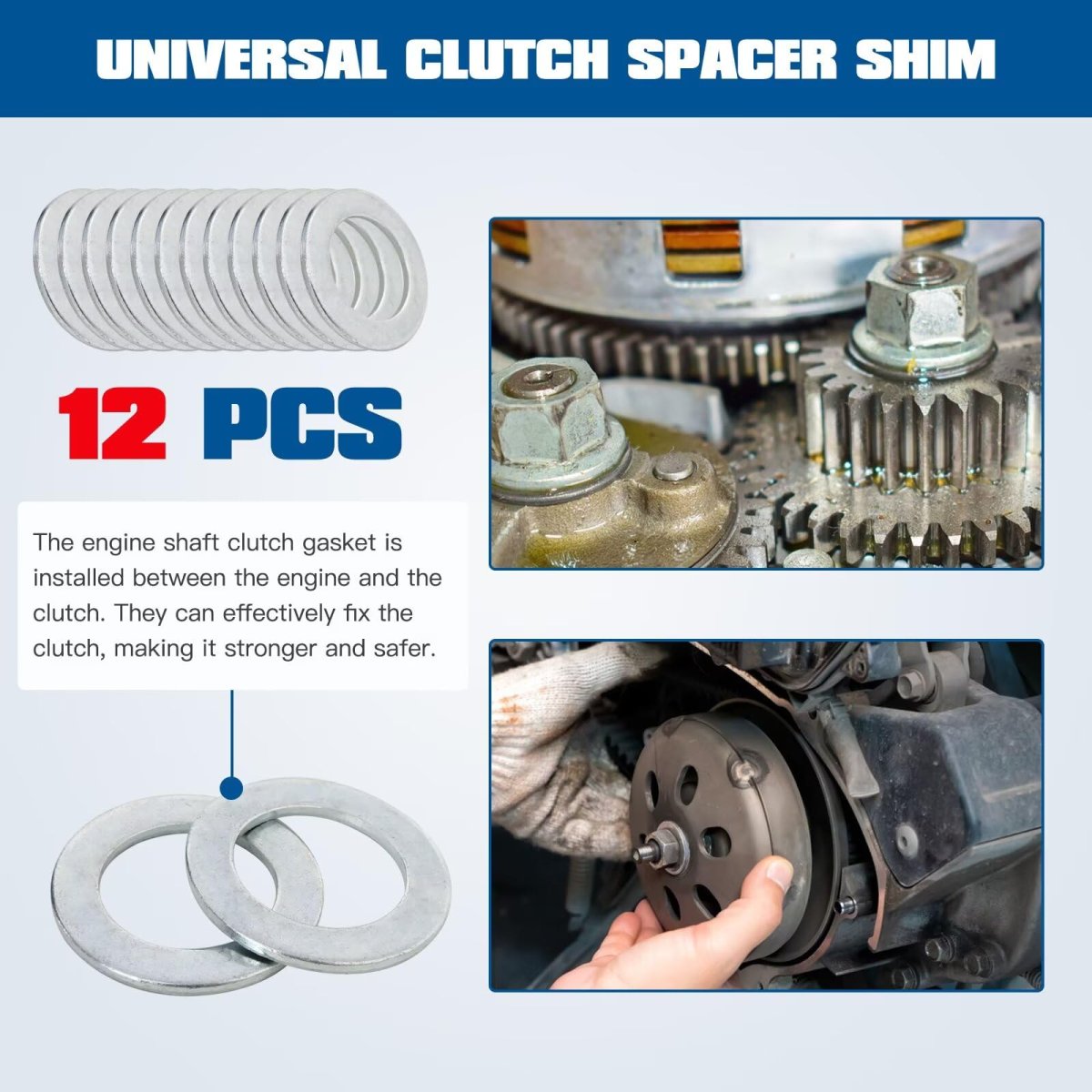 Version 12pcs Universal Clutch Spacer Shim Washer 3 4 Inch Shaft For Baja Motorsports Mini Bike Mb165 Mb200 Massimo 208cc