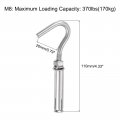 Uxcell 5pcs M8 304 Stainless Steel Expansion Hook Standard Open Cup Bolt Screw Concrete For Wall Ceiling Masonry