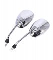 Minho Universal Chrome 10mm Rearview Mirrors Motorcycle Convex Side Mirror Fit Honda Kawasaki Suzuki Race Street Bike Moped