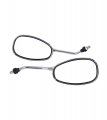 Minho Universal Chrome 10mm Rearview Mirrors Motorcycle Convex Side Mirror Fit Honda Kawasaki Suzuki Race Street Bike Moped