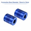 Uxcell 2pcs 10mm To 12mm Aluminum Alloy Shaft Coupling L30xd25 Flexible Coupler With Screws For Encoders And Motors Blue