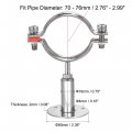 Uxcell Wall Mount Ceiling Pipe Support 304 Stainless Steel Adjustable Bracket Clamp For 70-76mm