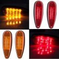 2 Red Amber Tear Drop Led Marker Light 20-leds 