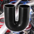 X Autohaux 63mm 2 5 Id 180 Degree Silicone Reducer Hose Coupler Intercooler Tube Black For Car Intake Piping