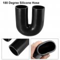 X Autohaux 63mm 2 5 Id 180 Degree Silicone Reducer Hose Coupler Intercooler Tube Black For Car Intake Piping