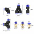 Uxcell Pneumatic 4mm Od Polyurethane Pu Air Hose Tubing Kit 10 Meters Blue With 14 Pcs Push To Connect Fittings