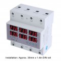 3 Phase Din Rail Voltmeter Power Meter Ac90a 500v Digital Ammeter Automatic Overvoltage Overcurrent Protector 3 Watt Kwh Amp