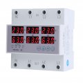 3 Phase Din Rail Voltmeter Power Meter Ac90a 500v Digital Ammeter Automatic Overvoltage Overcurrent Protector 3 Watt Kwh Amp