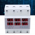 3 Phase Din Rail Voltmeter Power Meter Ac90a 500v Digital Ammeter Automatic Overvoltage Overcurrent Protector 3 Watt Kwh Amp
